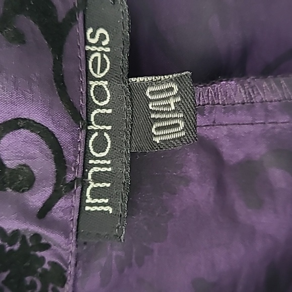 Women's jacket purple with black velvet designs size 10 - Picture 6 of 9